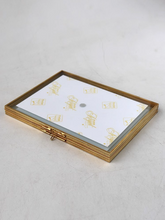 Load image into Gallery viewer, Brass Gold Metal Double Photo Frame / Rectangle /Standing portrait twin photo frame