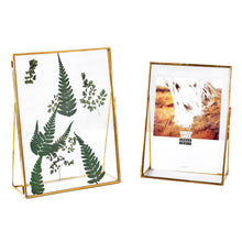 Load image into Gallery viewer, Brass Gold Metal Photo Frame / Rectangle /Standing portrait photo frame