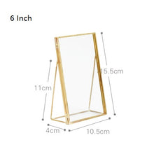Load image into Gallery viewer, Brass Gold Metal Photo Frame / Rectangle /Standing portrait photo frame