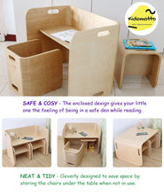Load image into Gallery viewer, Kido Wooden Table & Chair Set Multi Purpose - 3 Pieces