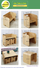 Load image into Gallery viewer, Kido Wooden Table & Chair Set Multi Purpose - 3 Pieces