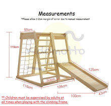 Load image into Gallery viewer, Indoor Multi-FUNction Kids Wooden Climbing Frame with Slide and Swing