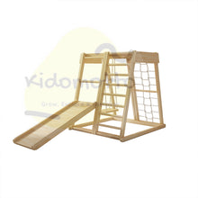 Load image into Gallery viewer, Indoor Multi-FUNction Kids Wooden Climbing Frame with Slide and Swing