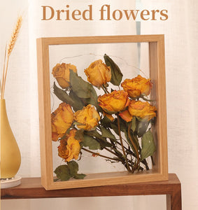 Unigift Shadow Box, Hollow Double-Sized Display, Artwork, Home Decor -Dried Flower Photo Frame - Mothers Day, Birthday, Valentine gift idea