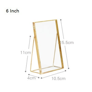 Brass Gold Metal Photo Frame / Rectangle /Standing portrait photo frame