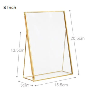 Brass Gold Metal Photo Frame / Rectangle /Standing portrait photo frame